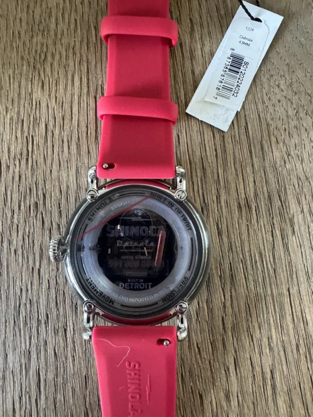 NWT Shinola The Buckeye Detrola Ohio Silicone Strap Watch | 43mm | S0120224032